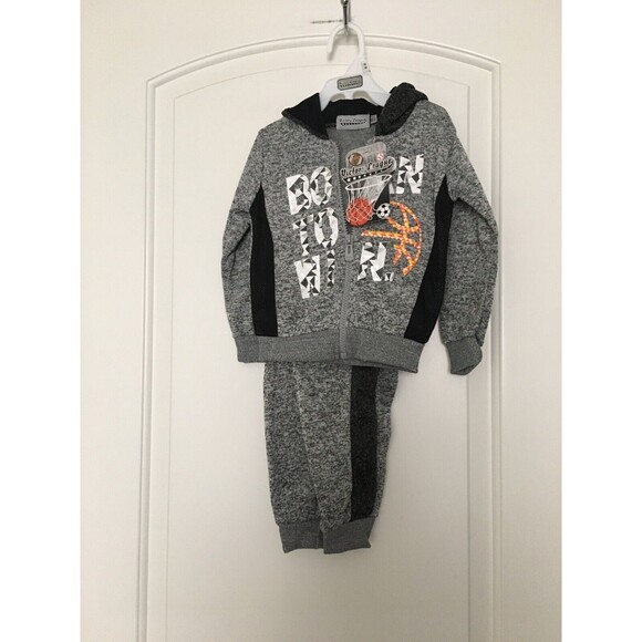 Victory League Baby Boys 2-Piece Jogging Suit Set Size 18 Months Gray Black - Picture 1 of 9